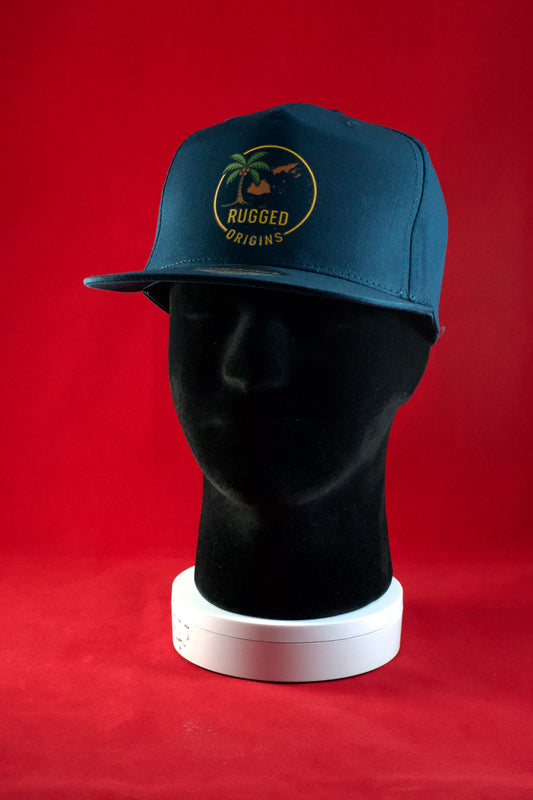 RUGGED ORIGINS Fiji Islands Map - Navy Blue / Black Snapbacks.