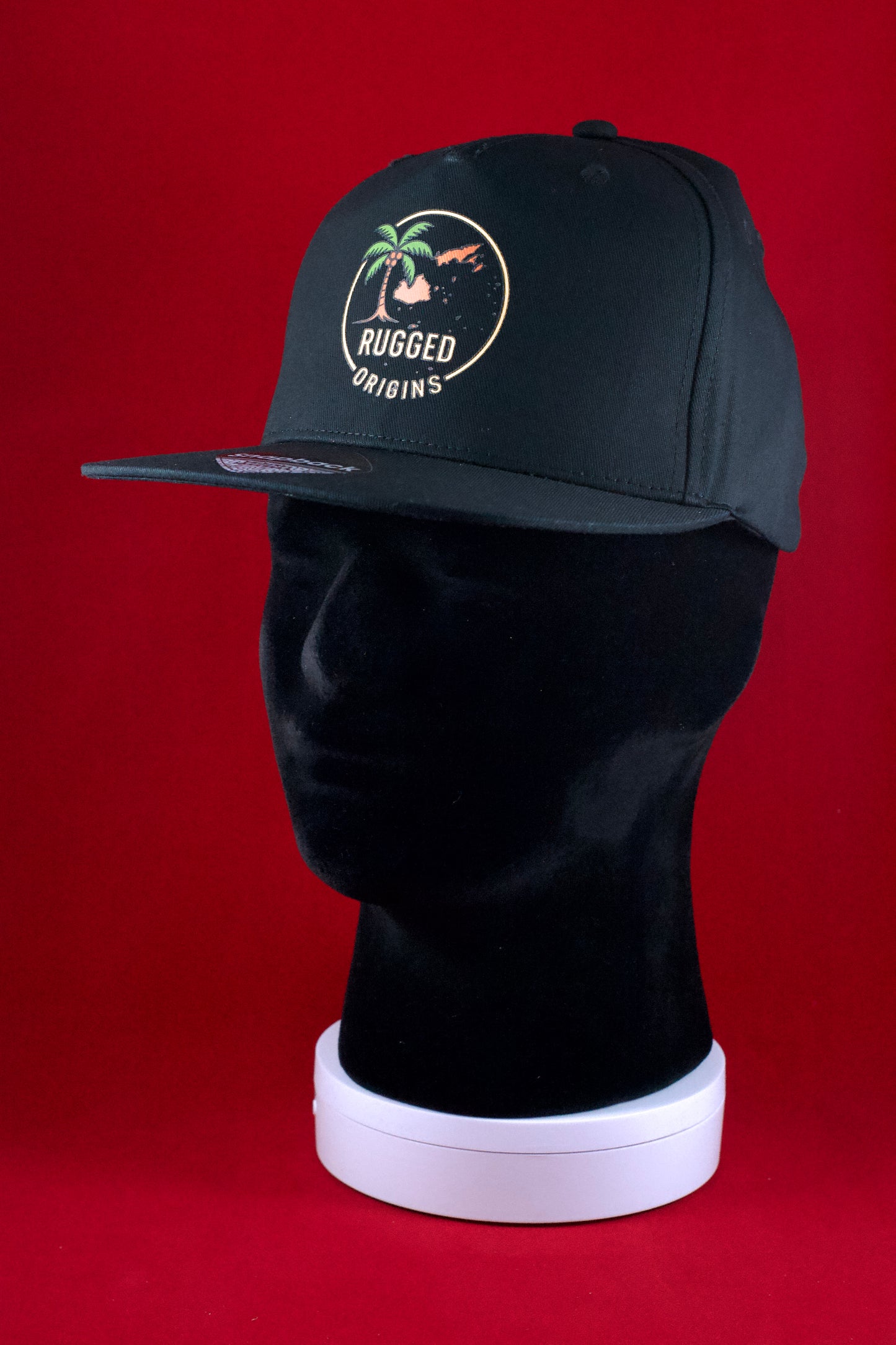 RUGGED ORIGINS Fiji Islands Map - Navy Blue / Black Snapbacks.