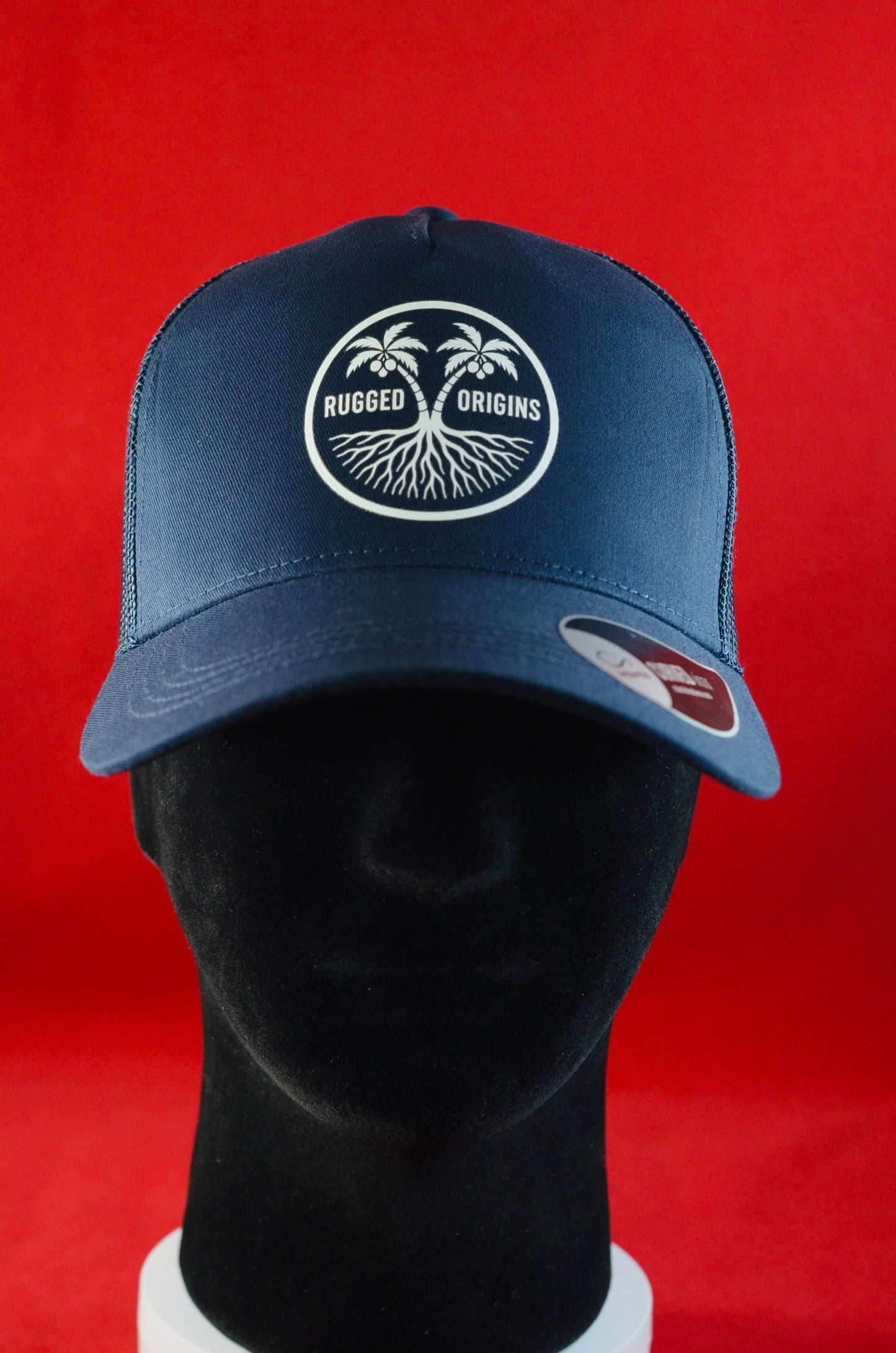 RUGGED ORIGINS White Logo - Black / Navy Blue Truckers