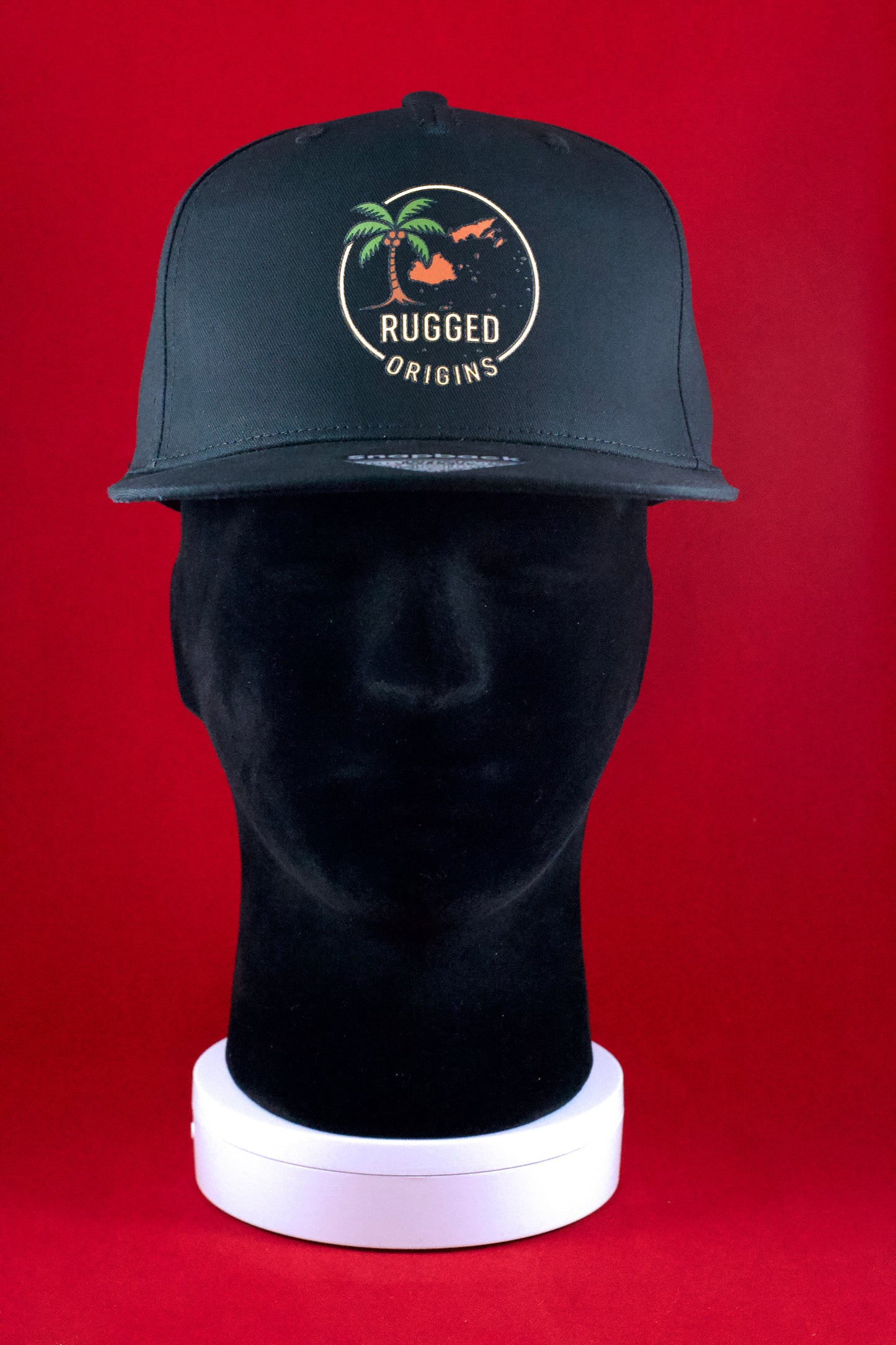 RUGGED ORIGINS Fiji Islands Map - Navy Blue / Black Snapbacks.