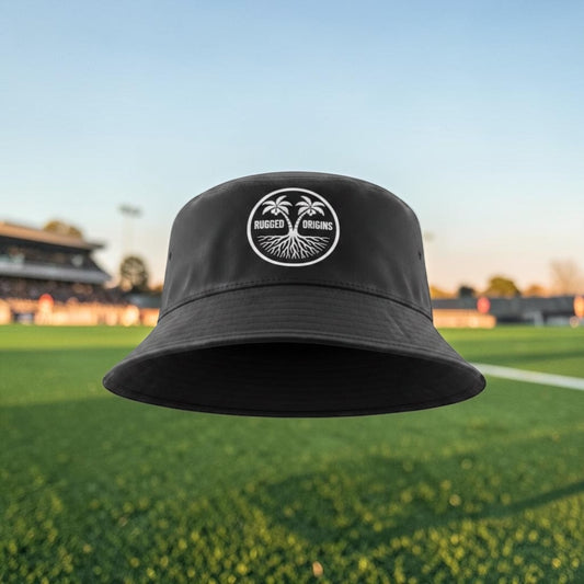 RUGGED ORIGINS Youth Bucket Hats Black/White - Black/Multicoloured Logo