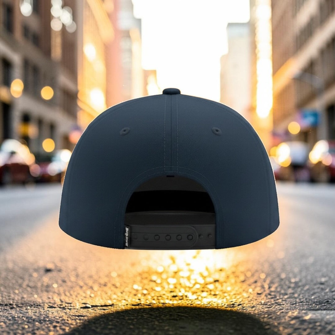 RUGGED ORIGINS White Logo-  Black / Navy Blue SnapBack