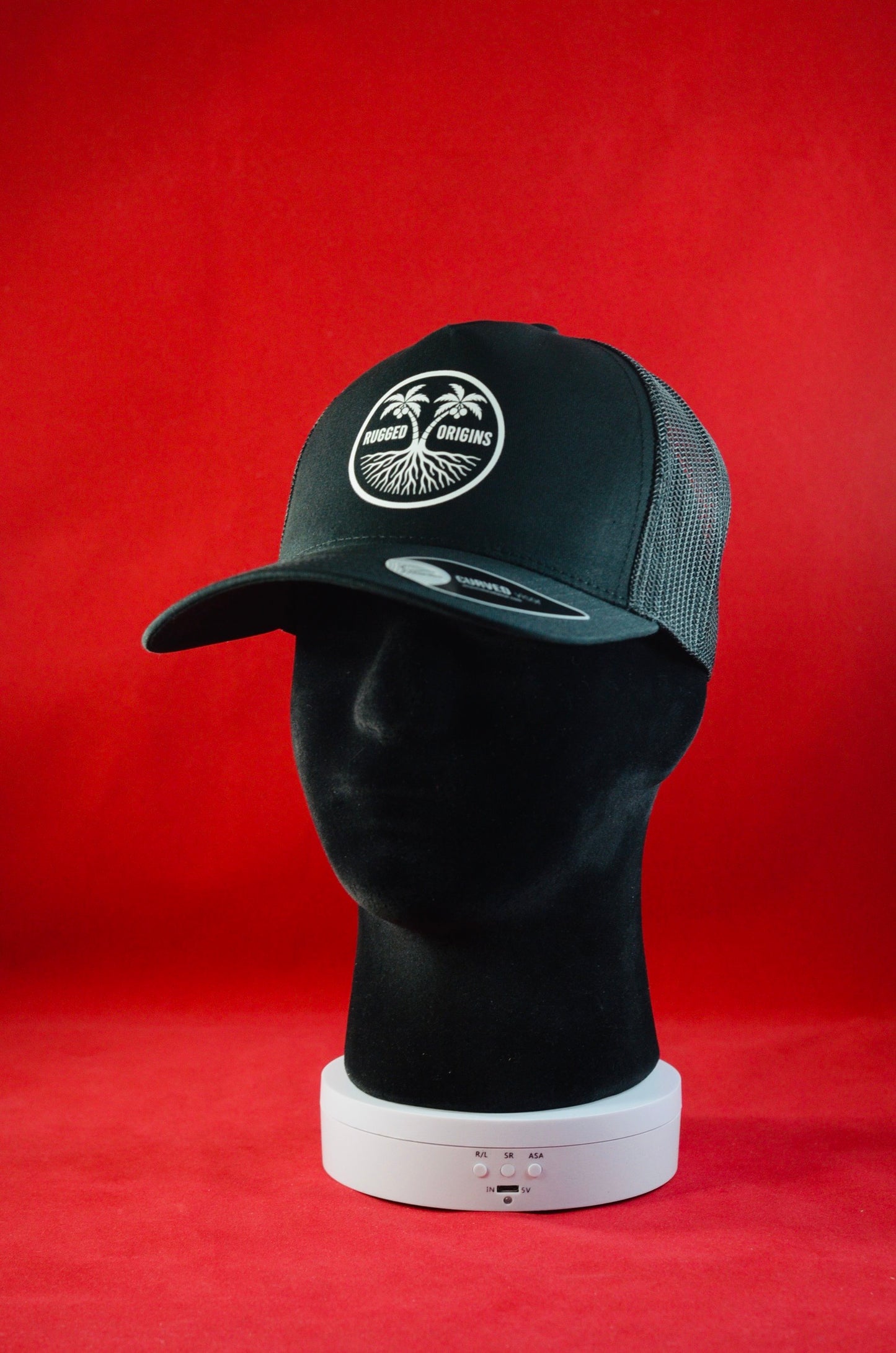 RUGGED ORIGINS White Logo - Black / Navy Blue Truckers