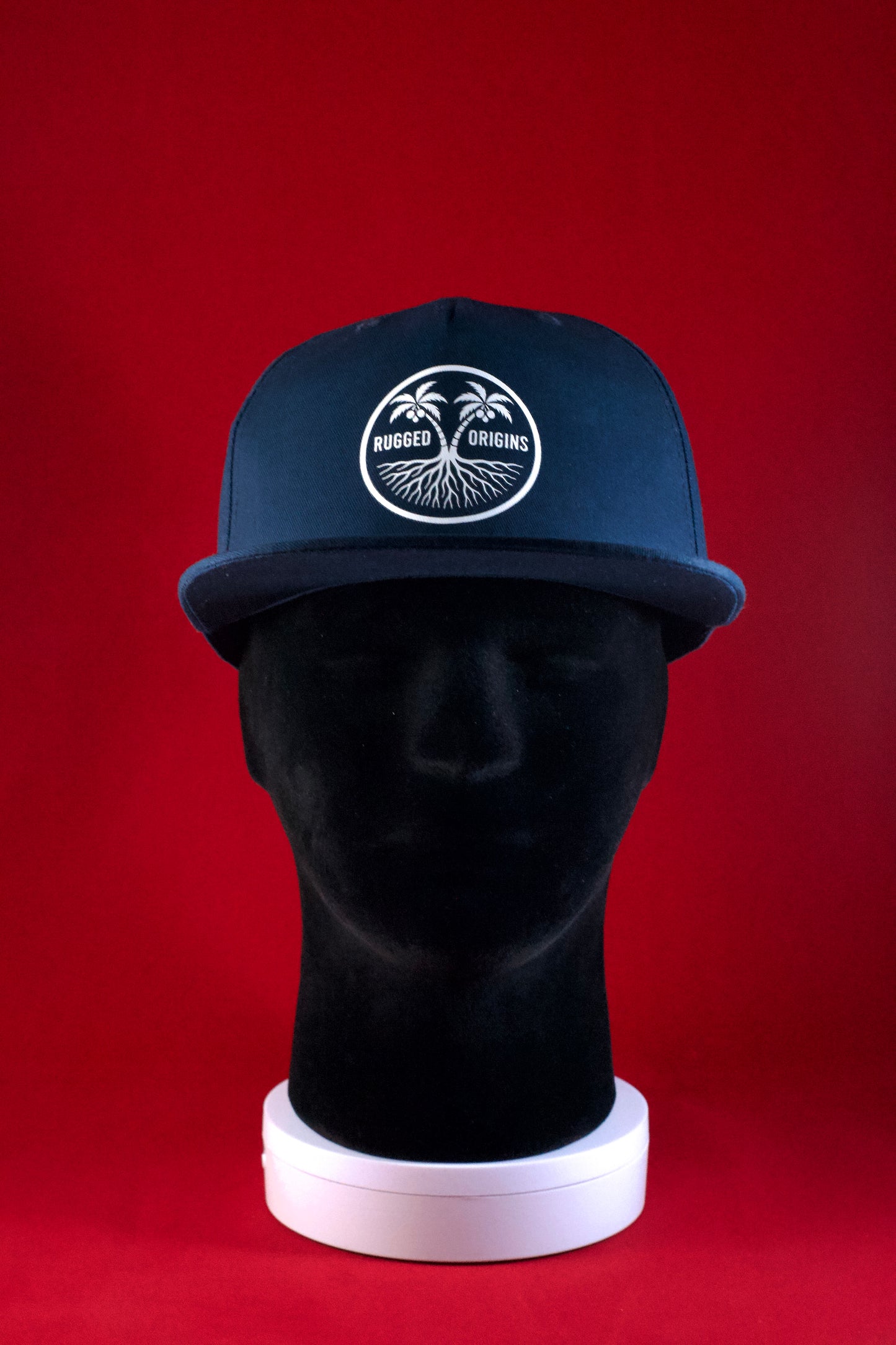 RUGGED ORIGINS White Logo-  Black / Navy Blue SnapBack