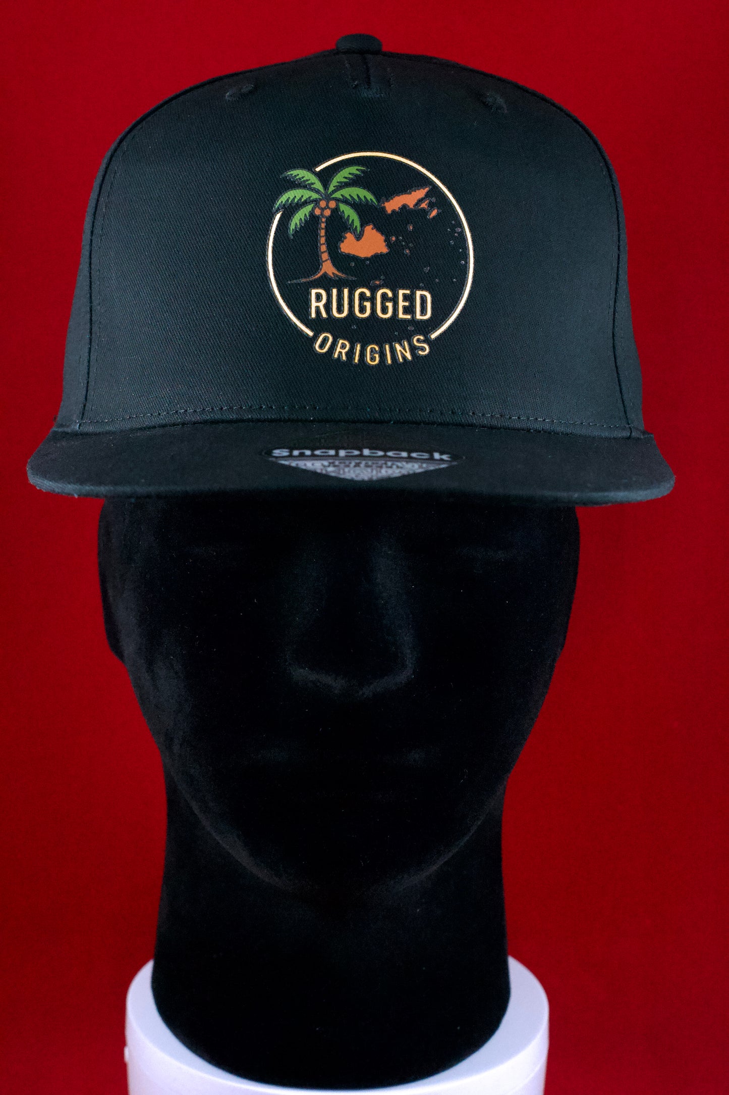 RUGGED ORIGINS Fiji Islands Map - Navy Blue / Black Snapbacks.