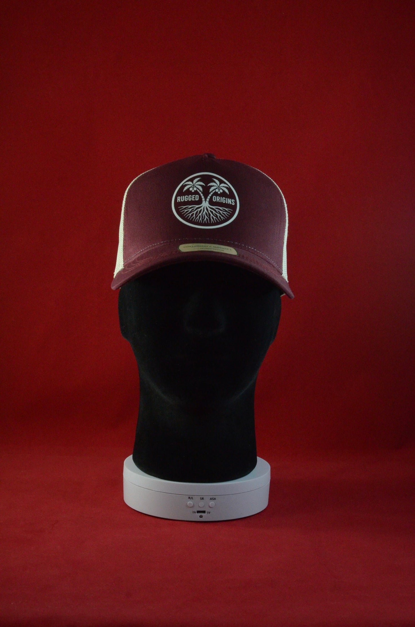 RUGGED ORIGINS Rapper Trucker Hats Red/White/Royal - Burgundy/Stone
