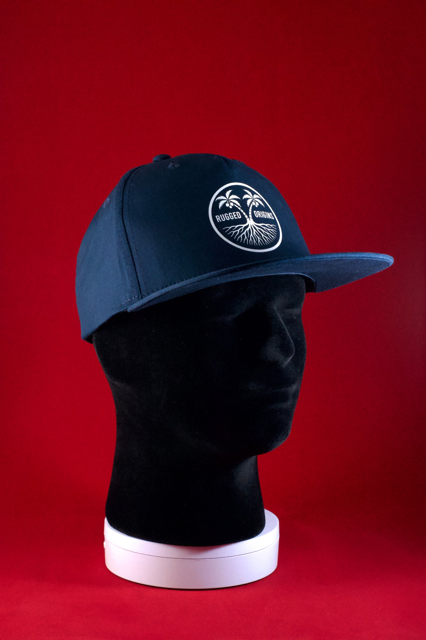 RUGGED ORIGINS White Logo-  Black / Navy Blue SnapBack