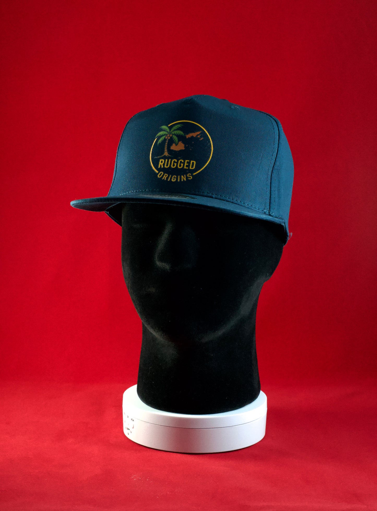 RUGGED ORIGINS Fiji Islands Map - Navy Blue / Black Snapbacks.