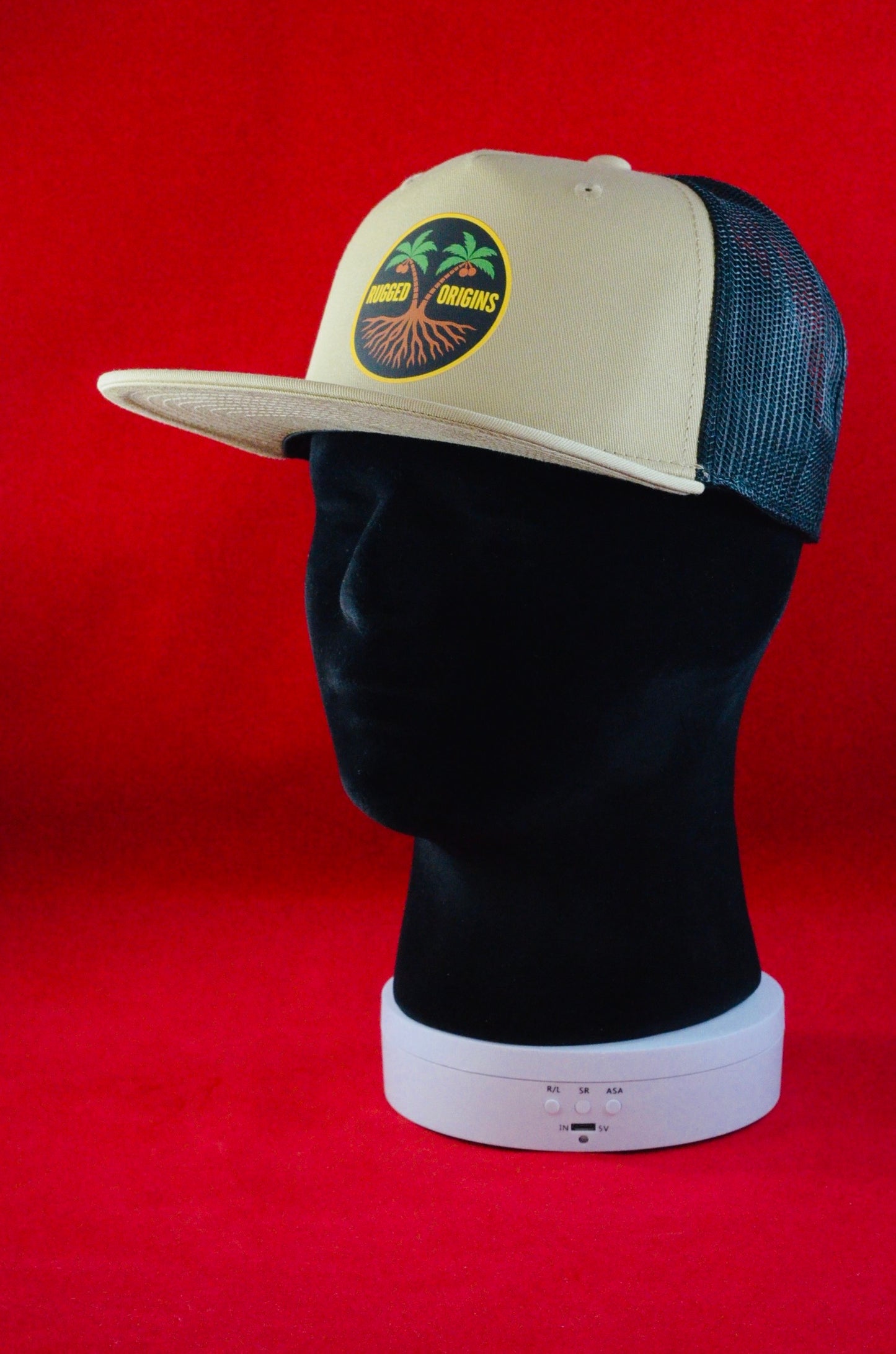 RUGGED ORIGINS TRUCKER FLATCAP - SMOKE/ECRU - KHAKI/BLACK
