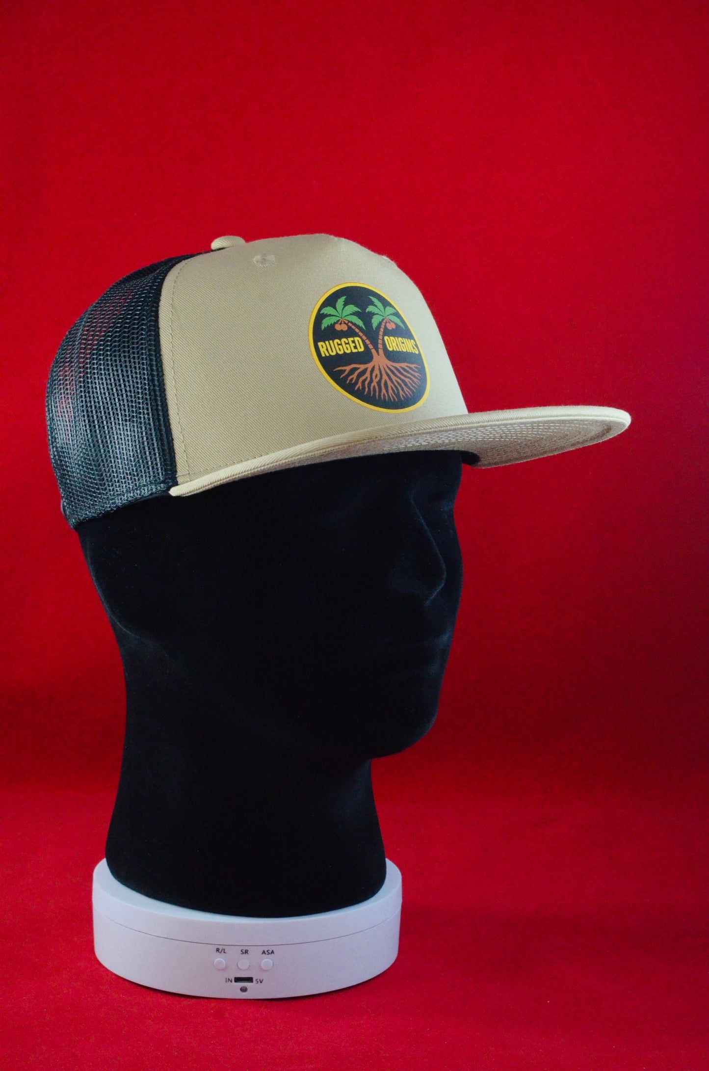RUGGED ORIGINS TRUCKER FLATCAP - SMOKE/ECRU - KHAKI/BLACK