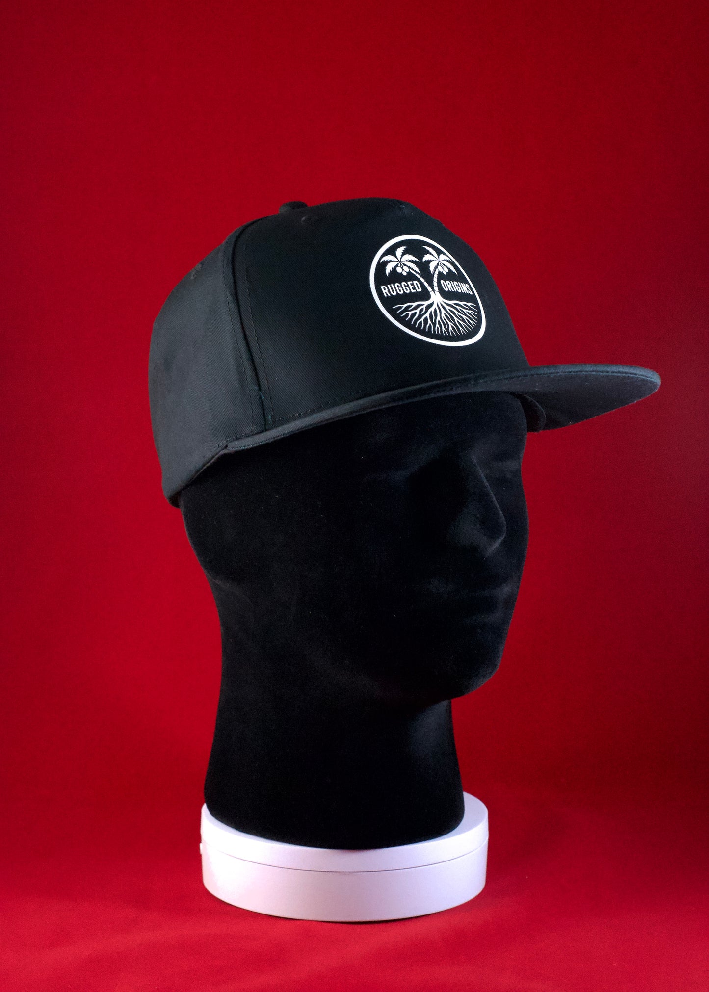 RUGGED ORIGINS White Logo-  Black / Navy Blue SnapBack
