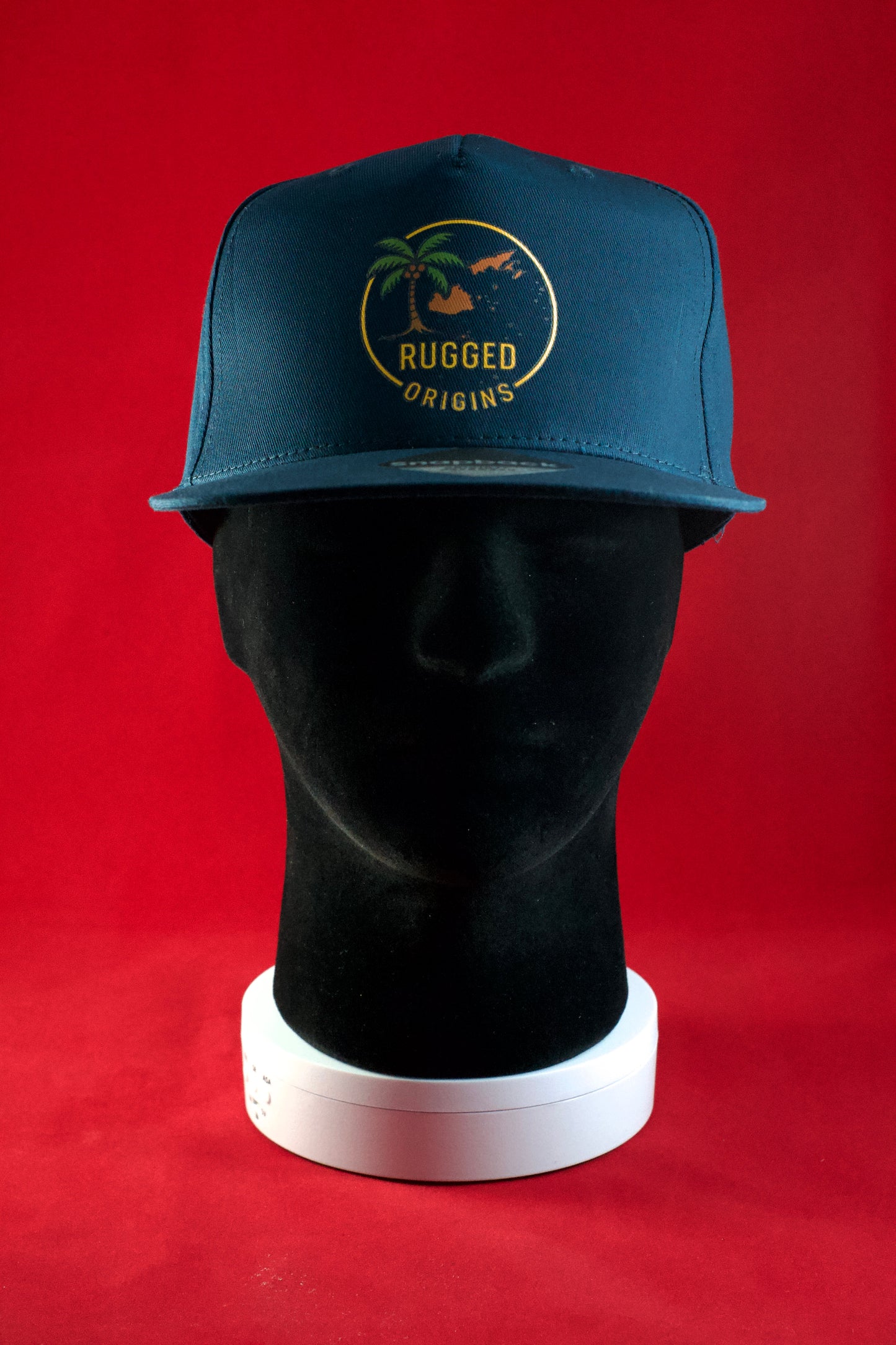 RUGGED ORIGINS Fiji Islands Map - Navy Blue / Black Snapbacks.