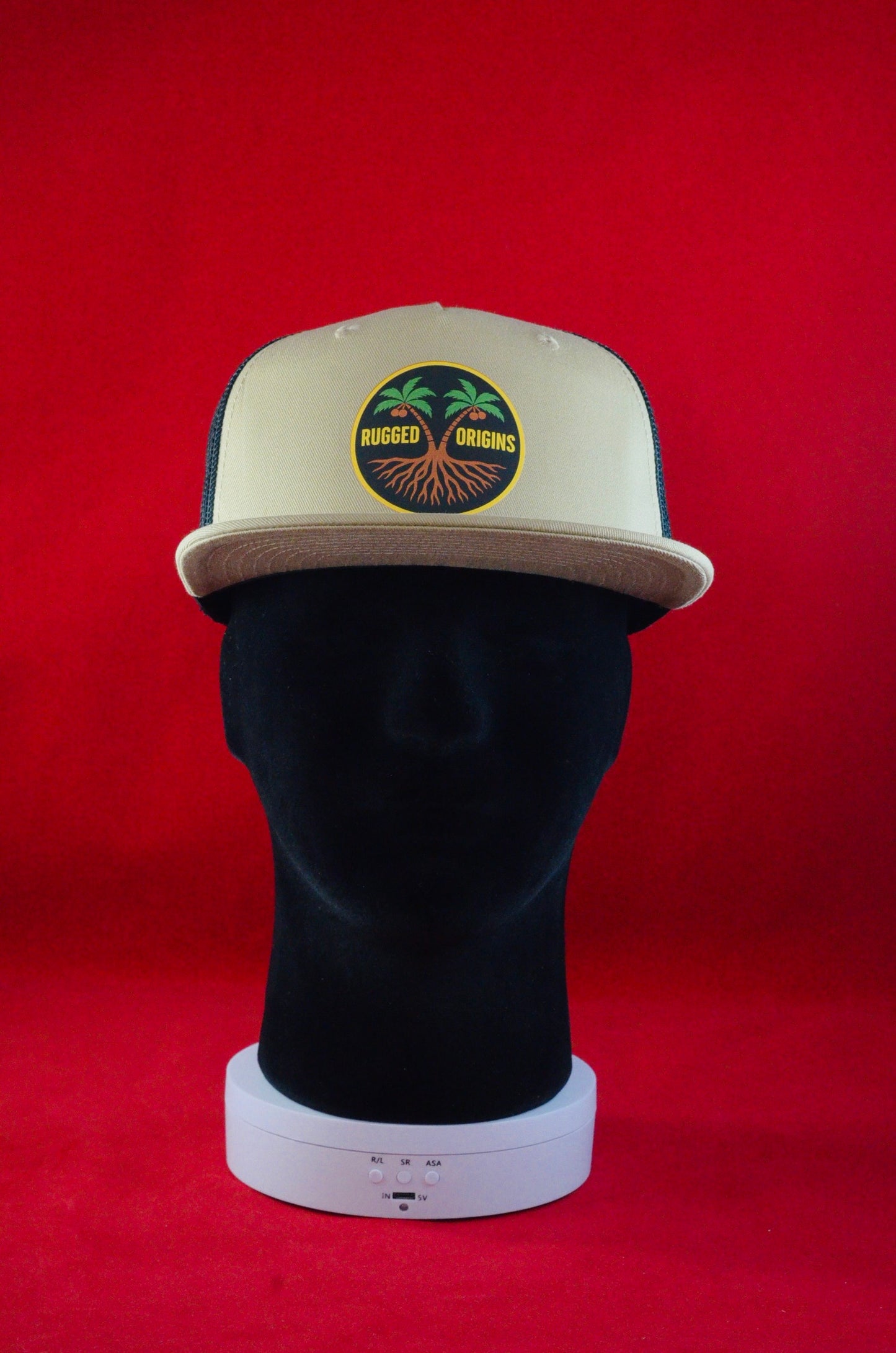 RUGGED ORIGINS TRUCKER FLATCAP - SMOKE/ECRU - KHAKI/BLACK