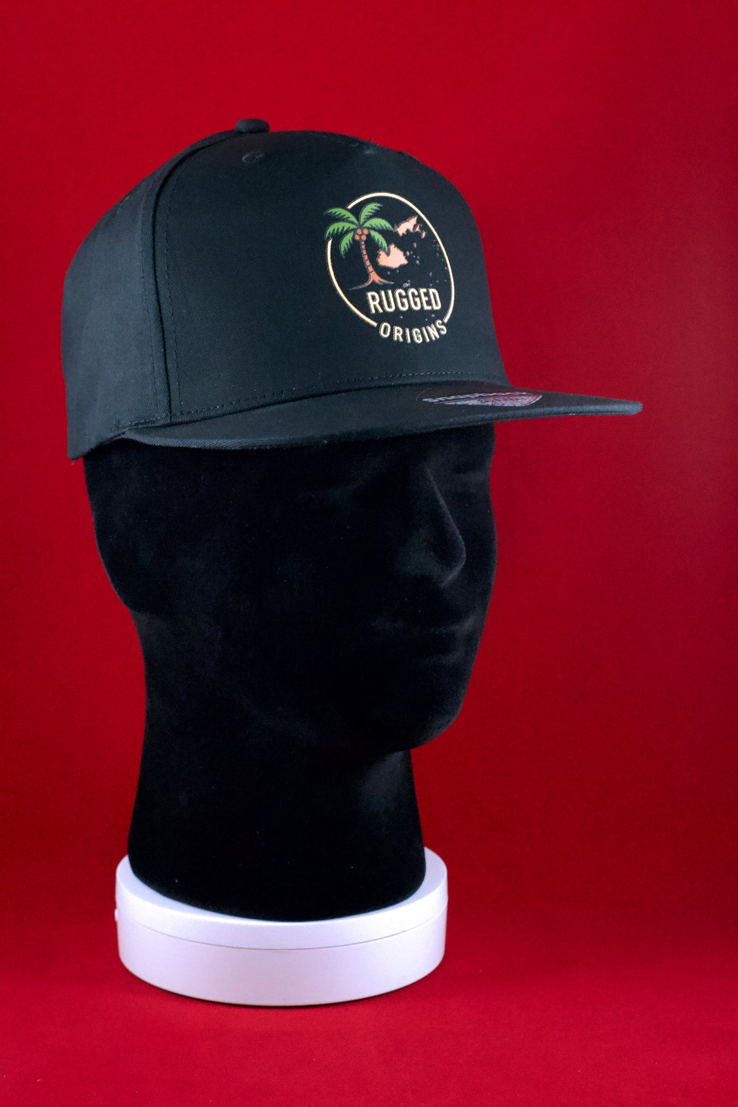 RUGGED ORIGINS Fiji Islands Map - Navy Blue / Black Snapbacks.