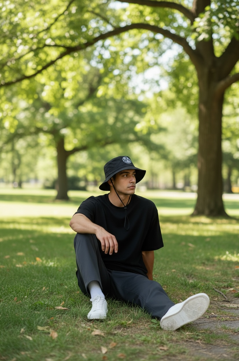 RUGGED ORIGINS  Black/Khaki Bucket Hat