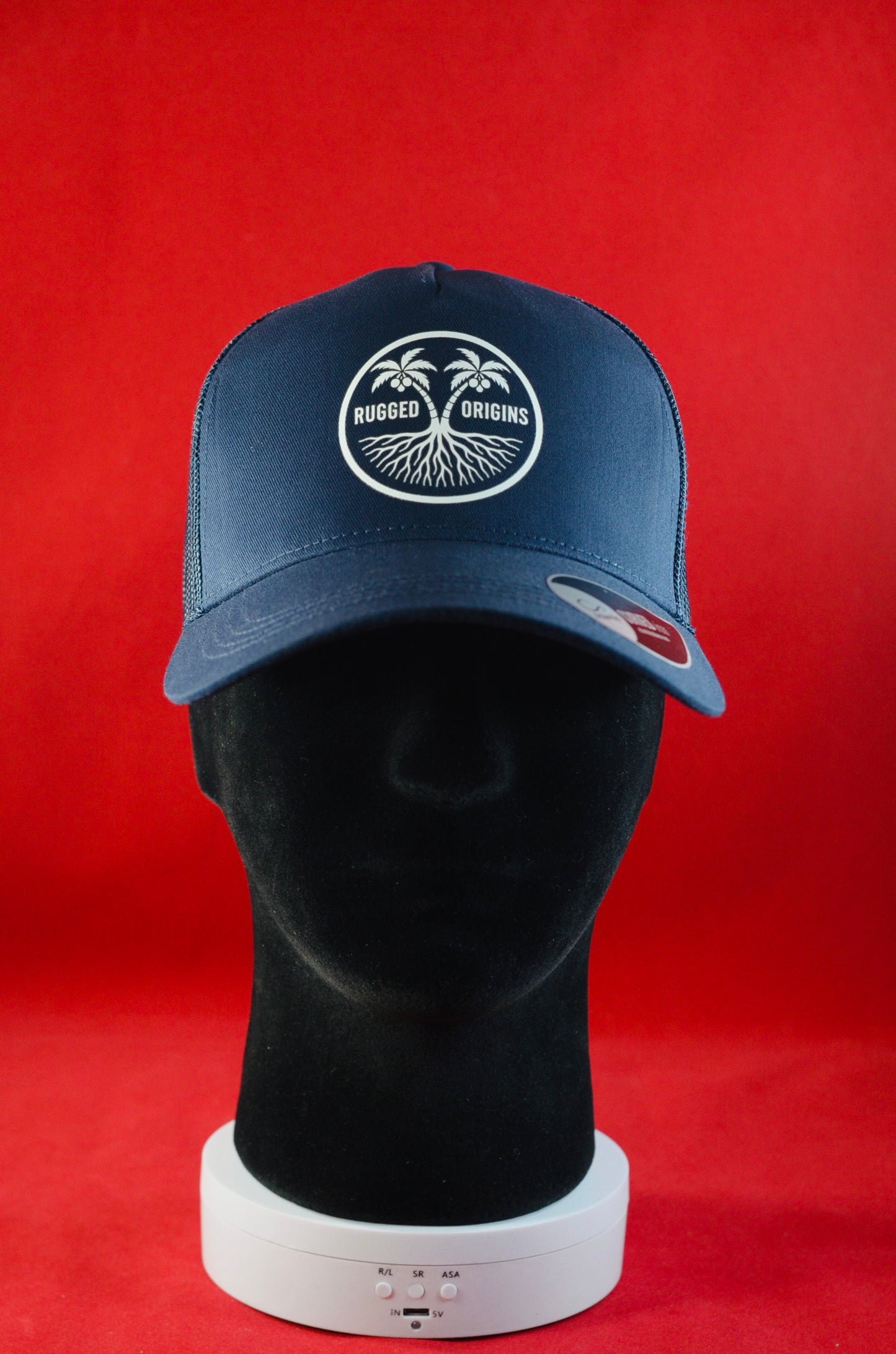 RUGGED ORIGINS White Logo - Black / Navy Blue Truckers