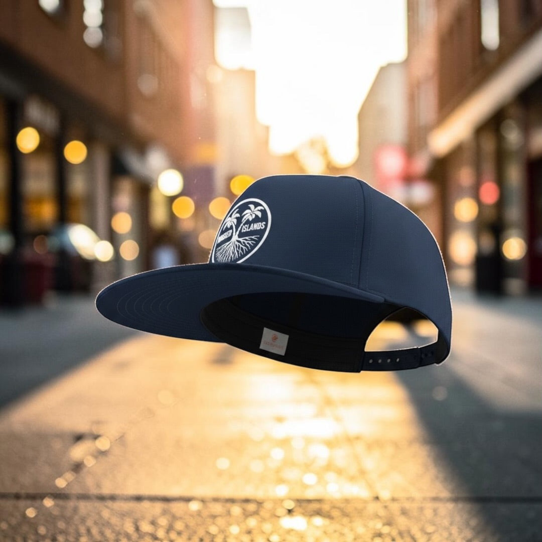 RUGGED ORIGINS White Logo-  Black / Navy Blue SnapBack