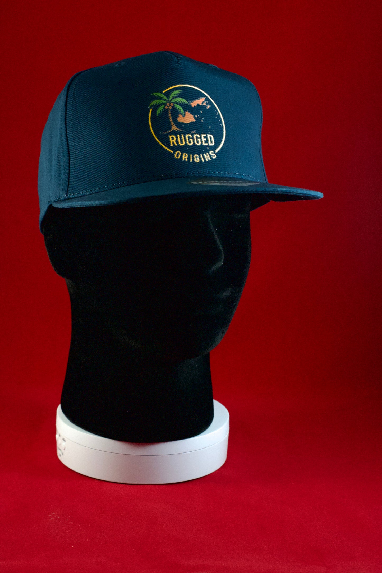 RUGGED ORIGINS Fiji Islands Map - Navy Blue / Black Snapbacks.