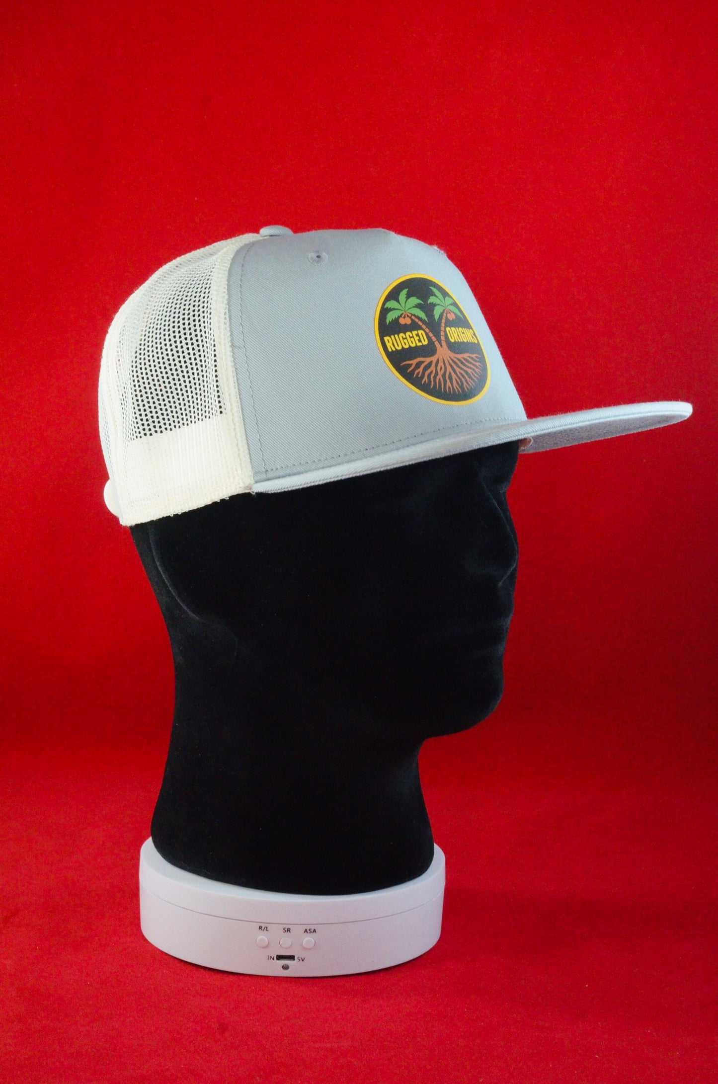 RUGGED ORIGINS TRUCKER FLATCAP - SMOKE/ECRU - KHAKI/BLACK