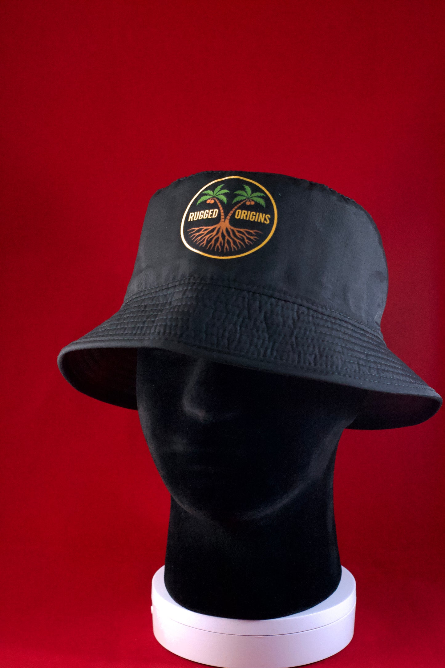 RUGGED ORIGINS Youth Bucket Hats Black/White - Black/Multicoloured Logo