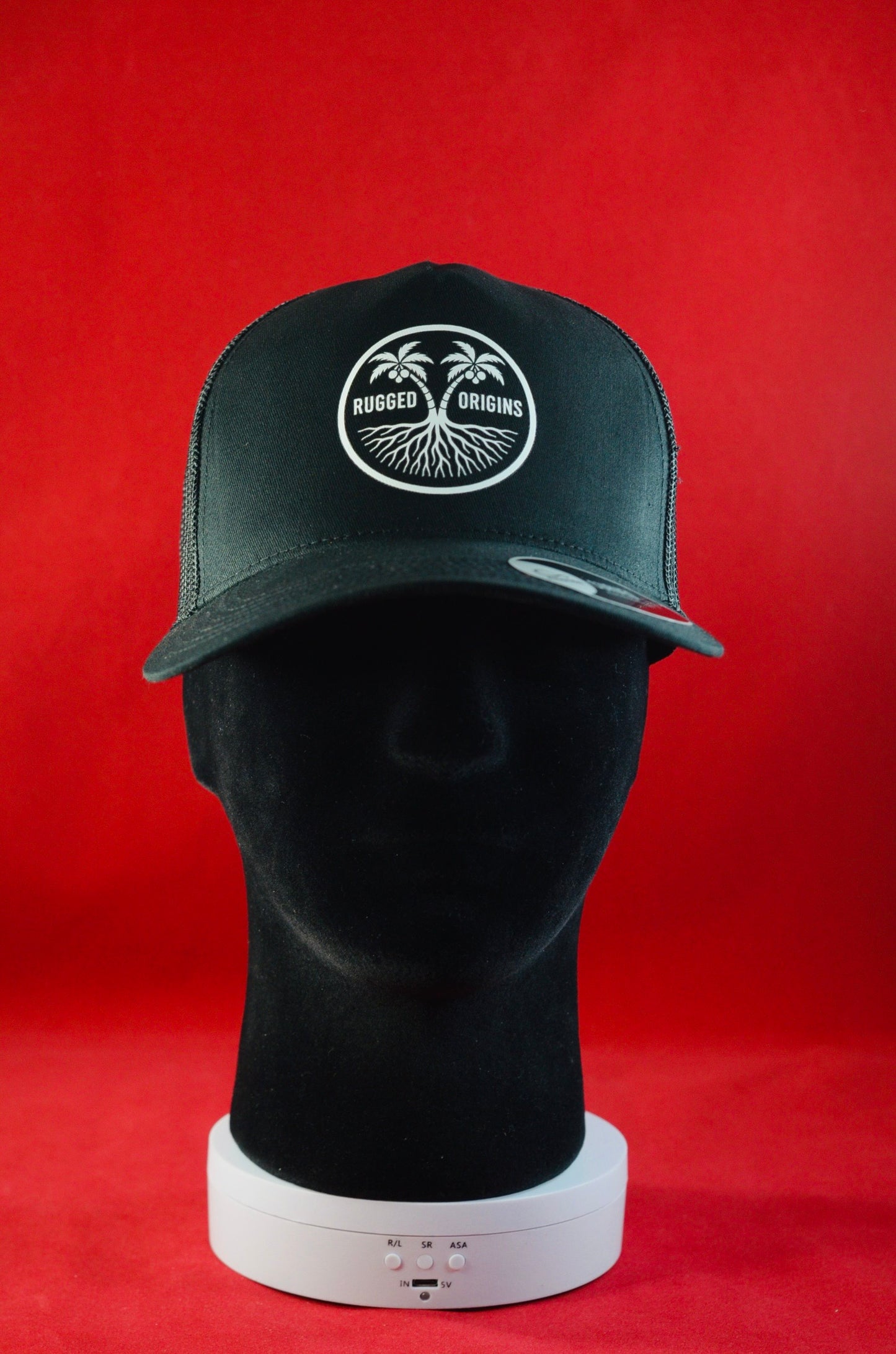 RUGGED ORIGINS White Logo - Black / Navy Blue Truckers