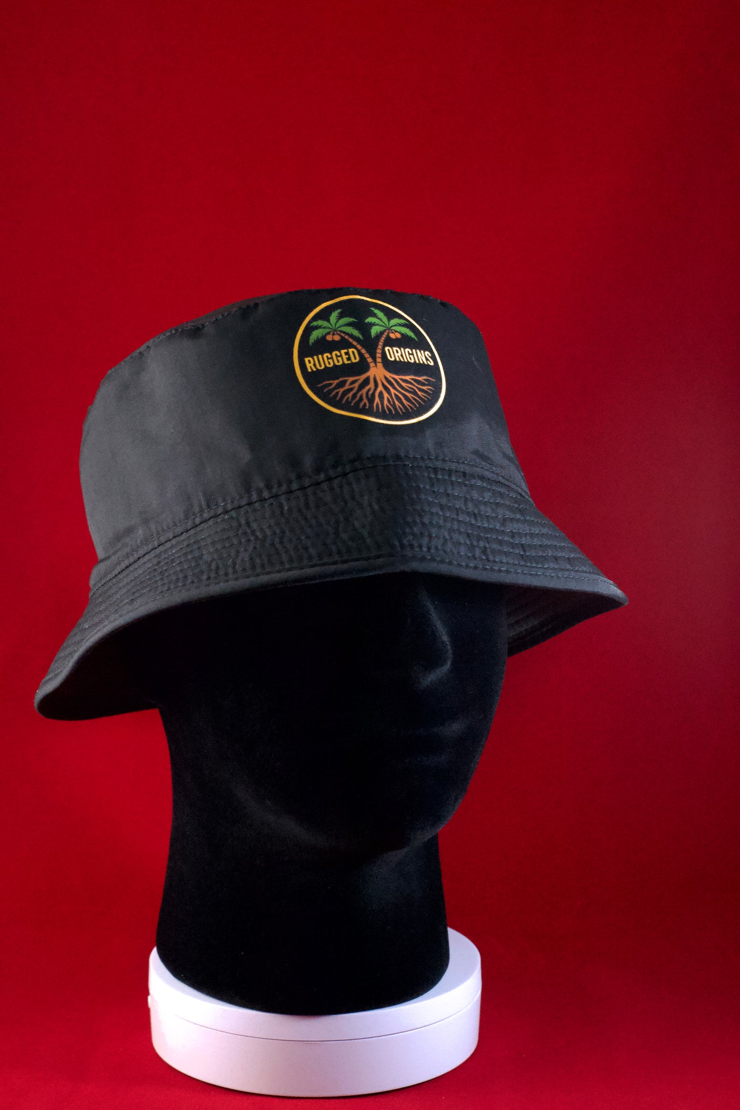 RUGGED ORIGINS Youth Bucket Hats Black/White - Black/Multicoloured Logo