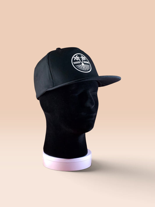 RUGGED ORIGINS White Logo-  Black / Navy Blue SnapBack