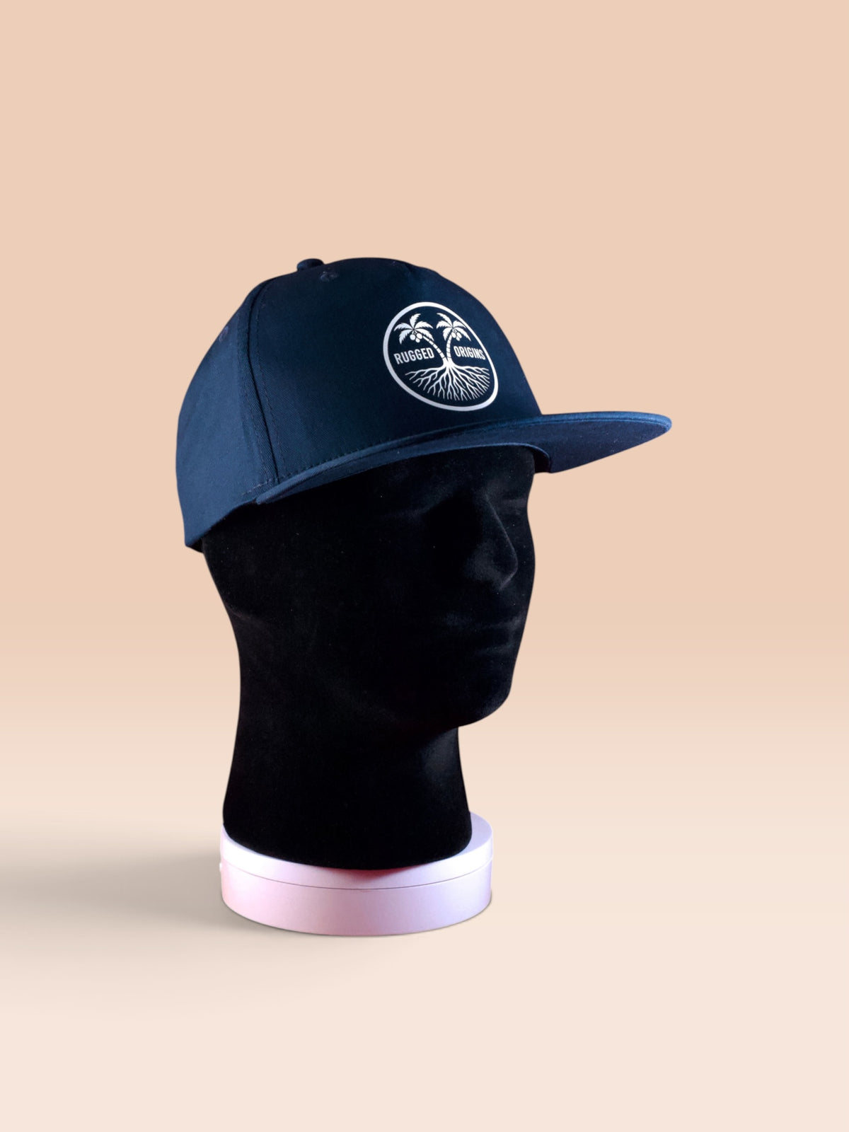 RUGGED ORIGINS White Logo-  Black / Navy Blue SnapBack