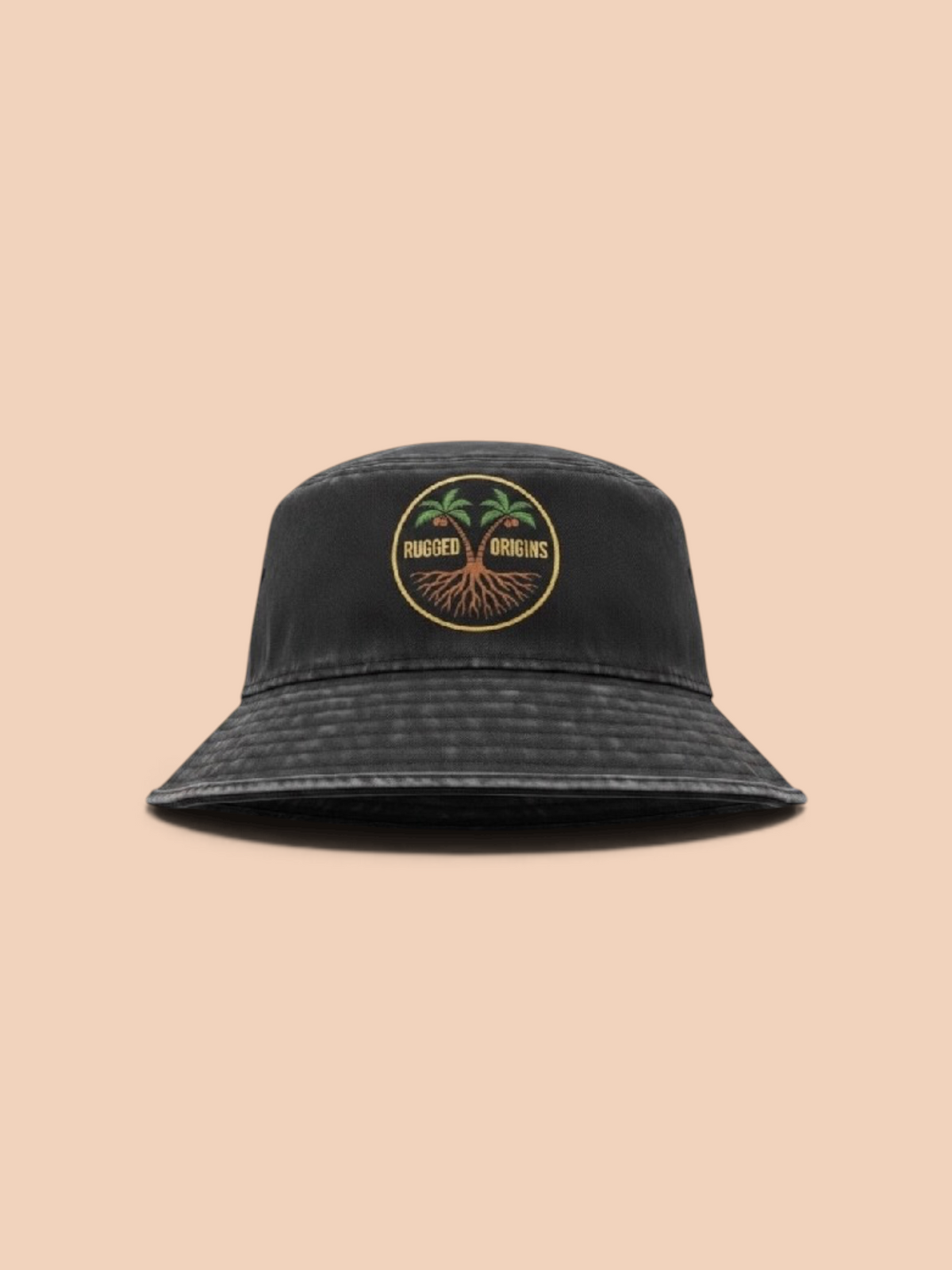 RUGGED ORIGINS Youth Bucket Hats Black/White - Black/Multicoloured Logo